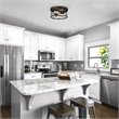 Chloe Lighting Ironclad 2-Light Metal Ceiling Flush Fixture in Textured Black