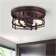 Chloe Lighting Ironclad 2-Light Metal Ceiling Flush Fixture in Oil Rubbed Bronze