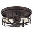Chloe Lighting Ironclad 2-Light Metal Ceiling Flush Fixture in Oil Rubbed Bronze