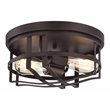 Chloe Lighting Ironclad 2-Light Metal Ceiling Flush Fixture in Oil Rubbed Bronze