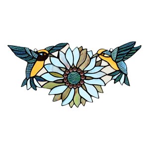 Chloe Lighting Soar 17x7.75&quot Animal/Floral Design Window Panel in Multi-Color