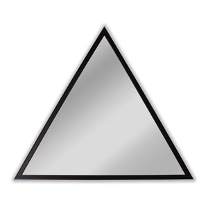 Chloe Lighting Reflection 31.5&quot Triangle Polystyrene Framed Wall Mirror in Black
