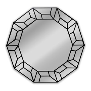 Chloe Lighting Reflection 31&quot Decagon Iron Framed Wall Mirror in Black