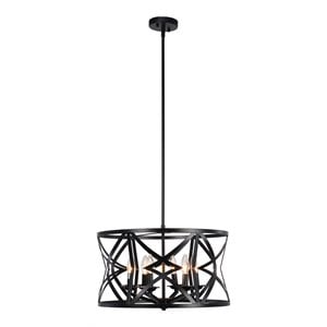 Chloe Lighting Alina 5-Light Metal Ceiling Pendant in Matte Black