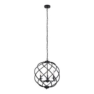 Chloe Lighting Jericho 3-Light Metal Ceiling Pendant in Matte Black