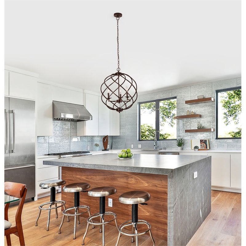 Chloe Lighting Jericho 3-Light Metal Ceiling Pendant in Oil Rubbed Bronze