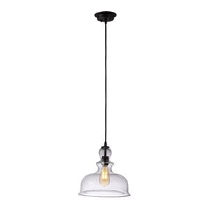 Chloe Lighting Tilian 1-Light Glass Metal Ceiling Pendant in Oil Rubbed Bronze