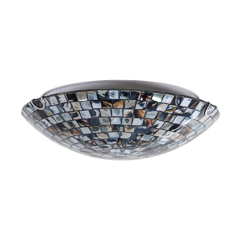 Chloe Lighting Crown 2-Light Metal Ceiling-Flush Fixture in Seashell