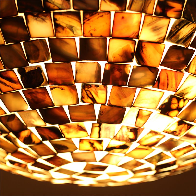 Chloe Lighting Crown 2-Light Metal Ceiling-Flush Fixture in Seashell