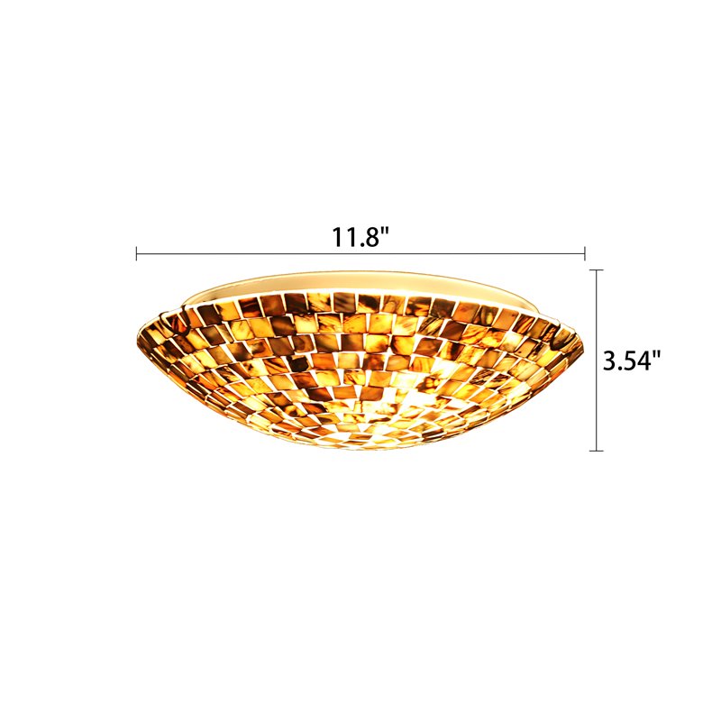 Chloe Lighting Crown 2-Light Metal Ceiling-Flush Fixture in Seashell