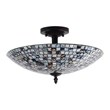 Chloe Lighting Crown 2-Light Metal Semi-Flush in Ceiling Fixture Seashell