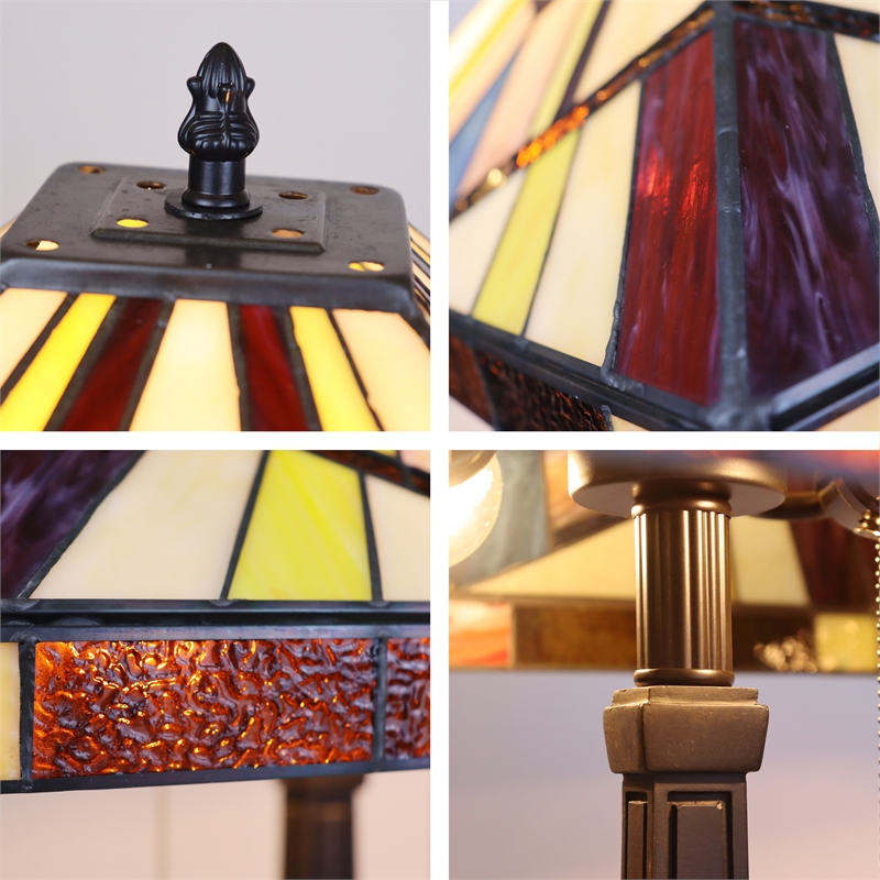 Chloe Lighting Mission Vincent 2-Light Metal Table Lamp in Blackish Bronze