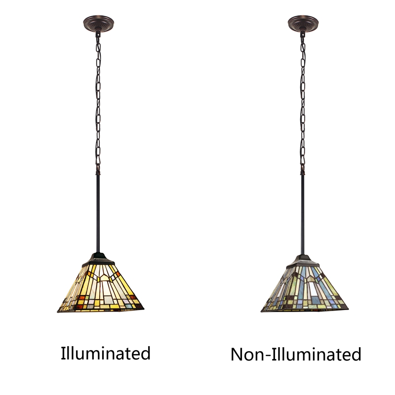 Chloe Lighting Mission Kinsey 1-Light Metal Mini-Pendant in Blackish Bronze