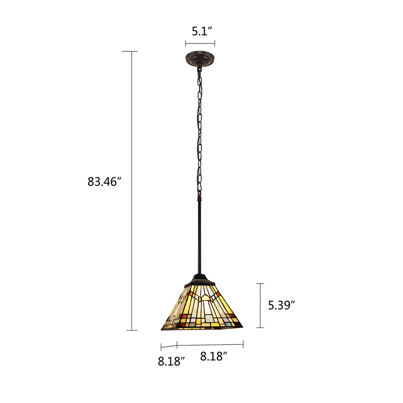 Chloe Lighting Mission Kinsey 1-Light Metal Mini-Pendant in Blackish Bronze