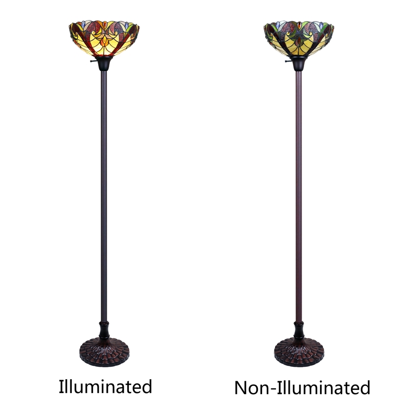 Chloe Lighting Victorian Adia 1-Light Metal Torchiere Floor Lamp in Dark Bronze