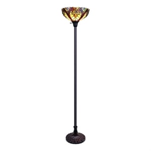 Chloe Lighting Victorian Adia 1-Light Metal Torchiere Floor Lamp in Dark Bronze