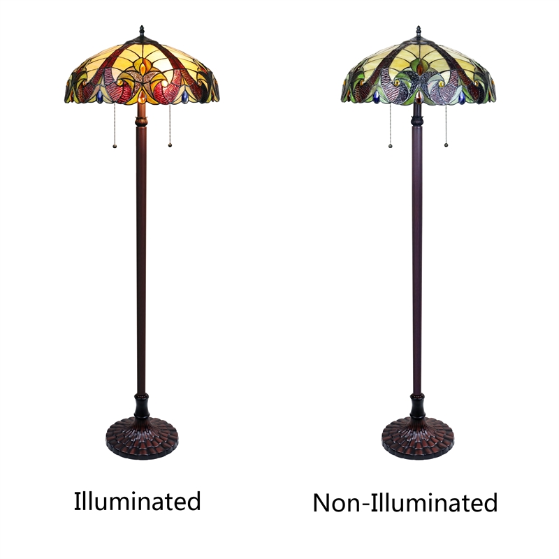 Chloe Lighting Victorian Adia 2-Light Metal Floor Lamp in Dark Bronze