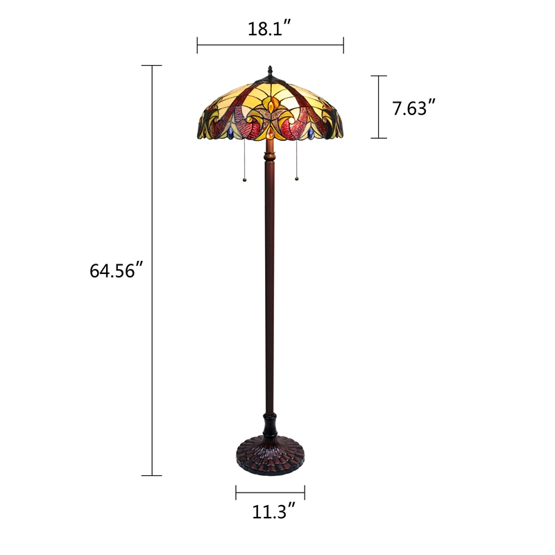 Chloe Lighting Victorian Adia 2-Light Metal Floor Lamp in Dark Bronze
