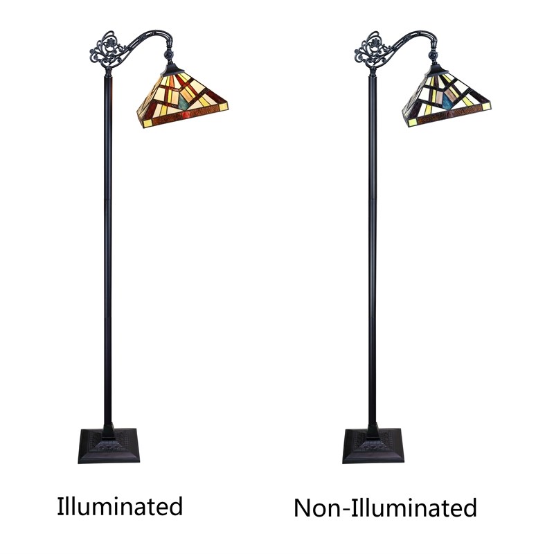 Chloe Lighting Mission Vincent 1-Light Metal Reading Floor Lamp in Black Bronze