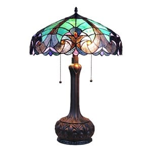 Chloe Lighting Victorian Liaison 2-Light Metal Table Lamp in Antique Dark Bronze