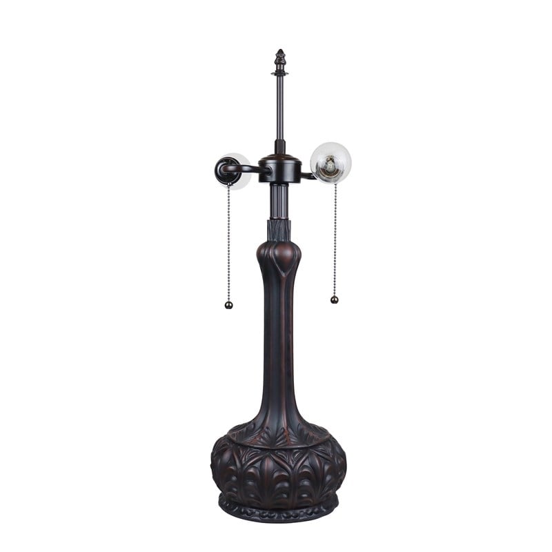 Chloe Lighting Victorian Liaison 2-Light Metal Table Lamp in Antique Dark Bronze