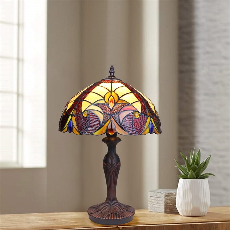 Chloe Lighting Victorian Adia 1-Light Metal Accent Table Lamp in Dark Bronze