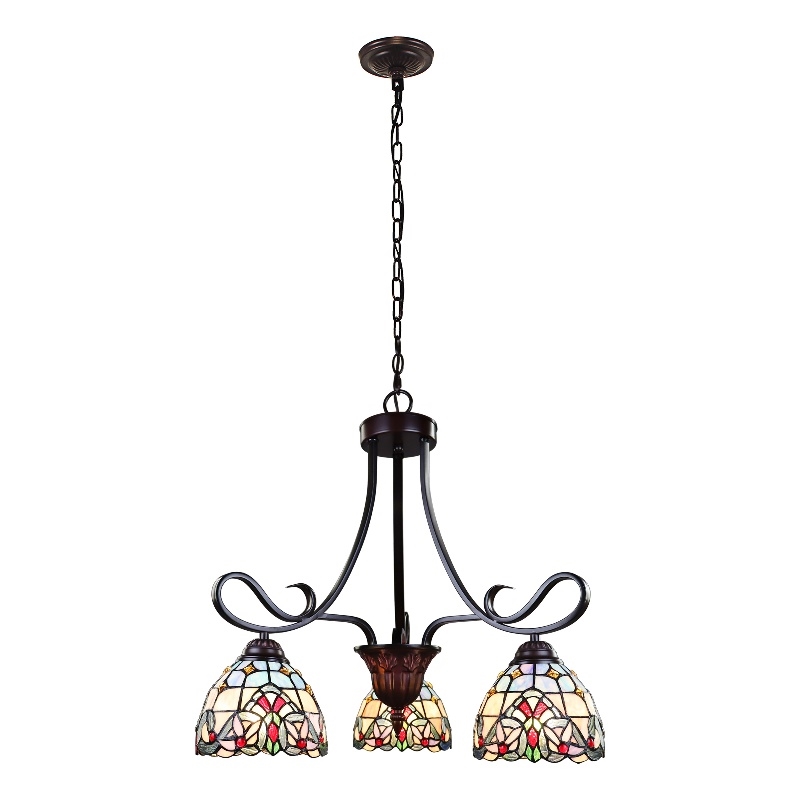 Chloe Lighting Victorian Grenville 3-Light Metal Mini-Chandelier in Black Bronze