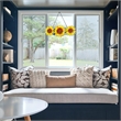 Chloe Lighting Floral Stained Glass & Metal Window Panel in Yellow