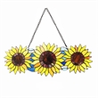 Chloe Lighting Floral Stained Glass & Metal Window Panel in Yellow