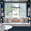 Chloe Lighting Animal Swordfish Design Glass & Metal Window Panel in Blue
