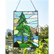Chloe Lighting Floral Nature Design Glass & Metal Window Panel in Multi-Color