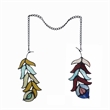 Chloe Lighting Animal Feather Design Metal/Glass Window Panel in Multi-Color