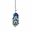 Chloe Lighting Animal Feather Design Glass & Metal Window Panel in Blue/Green