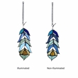 Chloe Lighting Animal Feather Design Glass & Metal Window Panel in Blue/Green