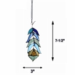 Chloe Lighting Animal Feather Design Glass & Metal Window Panel in Blue/Green