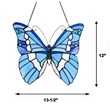 Chloe Lighting Animal Butterfly Design Glass & Metal Window Panel in Blue