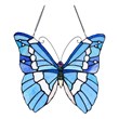 Chloe Lighting Animal Butterfly Design Glass & Metal Window Panel in Blue