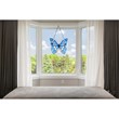 Chloe Lighting Animal Butterfly Design Glass & Metal Window Panel in Blue