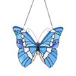 Chloe Lighting Animal Butterfly Design Glass & Metal Window Panel in Blue