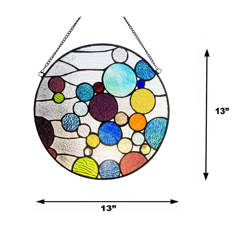 Chloe Lighting Geometric Bubbles Glass & Metal Window Panel in Multi-Color