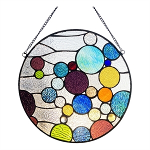 Chloe Lighting Geometric Bubbles Glass & Metal Window Panel in Multi-Color