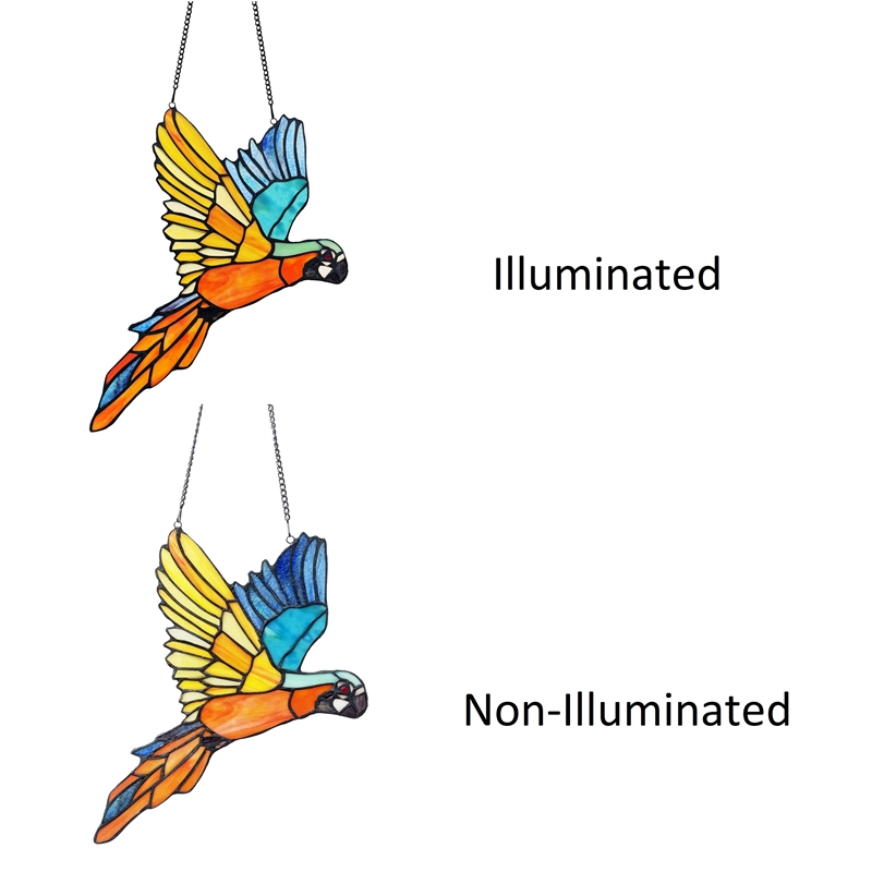 Chloe Lighting Animal Glass & Metal Window Panel in Multi-Color