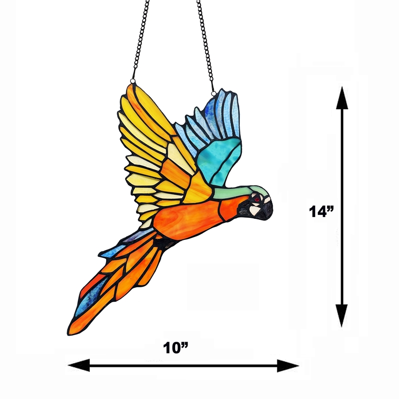 Chloe Lighting Animal Glass & Metal Window Panel in Multi-Color