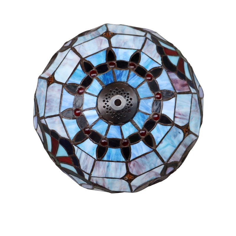 Chloe Lighting Victorian 1-Light Glass & Metal Table Lamp in Multi-Color