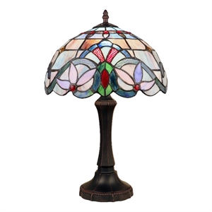 Chloe Lighting Victorian 1-Light Glass & Metal Table Lamp in Multi-Color