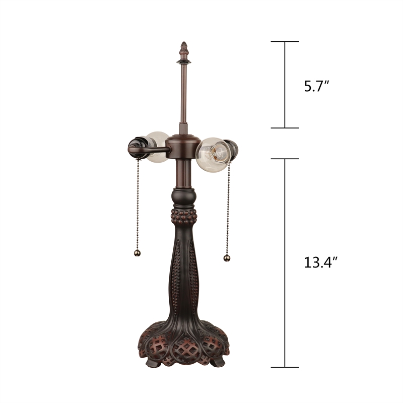 Chloe Lighting Dragonfly 2-Light Glass Table Lamp in Multi-Color