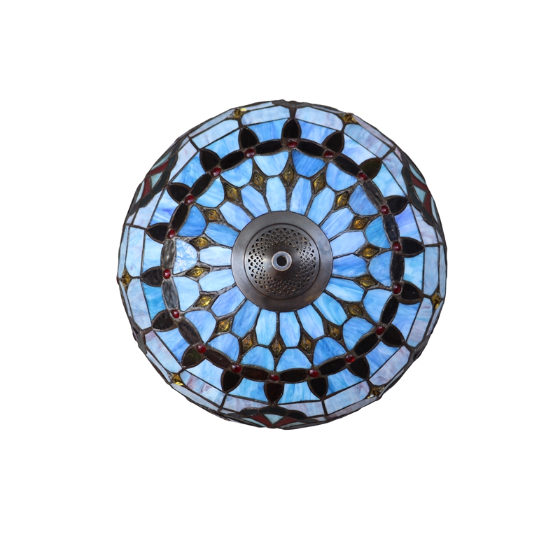 Chloe Lighting Victorian 3-Light Glass & Metal Table Lamp in Multi-Color