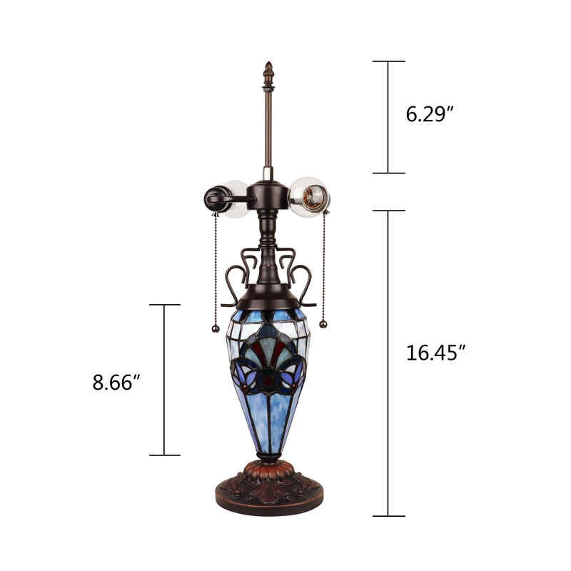 Chloe Lighting Victorian 3-Light Glass & Metal Table Lamp in Multi-Color