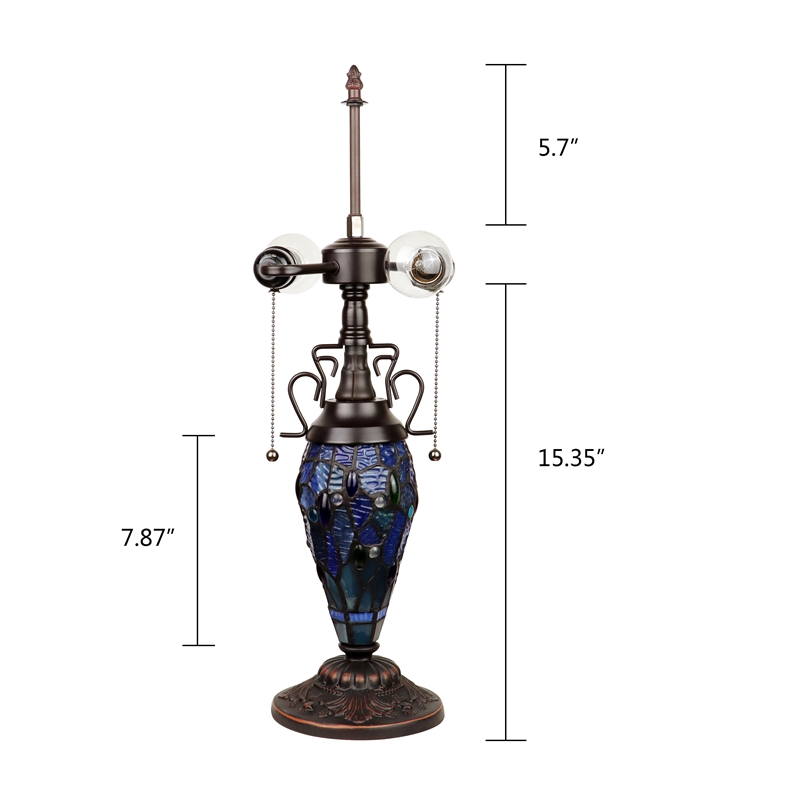 Chloe Lighting Dragonfly 3-Light Glass & Metal Table Lamp in Multi-Color