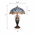 Chloe Lighting Dragonfly 3-Light Glass & Metal Table Lamp in Multi-Color